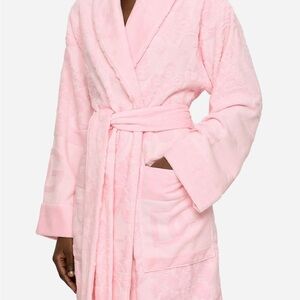 Dolce & Gabbana BATH ROBE IN TERRY COTTON JACQUARD Medium  Pink